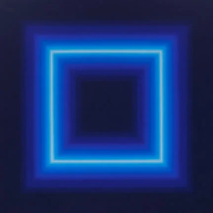 Irina und Marina Fabrizius — 2018_01_Ohne-Titel-(Quadrat-Weiss-im-Blau-Schwarz)_200_200