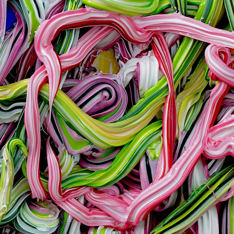 Dennis Löw — Hybrid 19 Unikat Malerei als Diasec auf Aludibond, 100x100cm 2023 Preis auf Anfrage