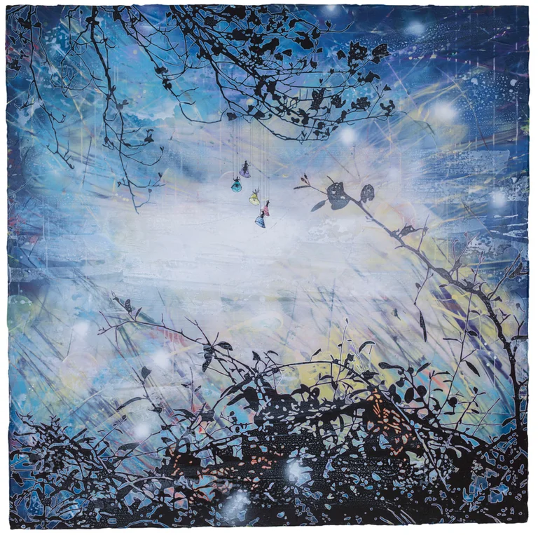 Andrea Damp — Ephemera, oil and acrylic on canvas, 150x150cm price on request