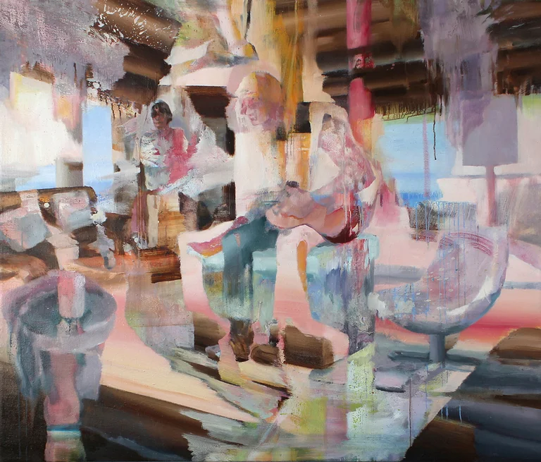 Alex Woyde — Sounds of Sunday, oil on canvas, 120x140cm, 2023 price on request