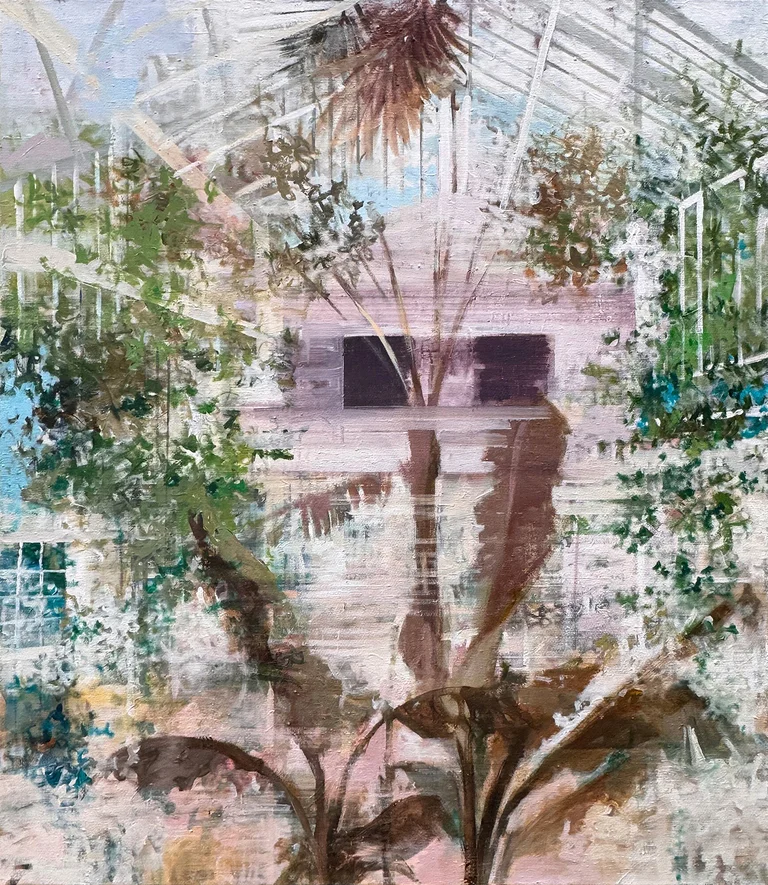 Mahssa Askari, Garden Flow, 2026, Mixed Media on canvas, 100 × 120 cm