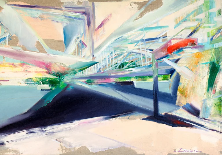 Helen Shulkin — Elbbruecken 6, Oil on Canvas, 65x95cm, Shulkin 2021 Preis auf Anfrage