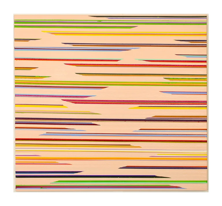 Ruri Matsumoto — Ruri Matsumoto, Broken Line hidden colors beige pink, 2023, acrylic on canvas, 110x120cm price on request