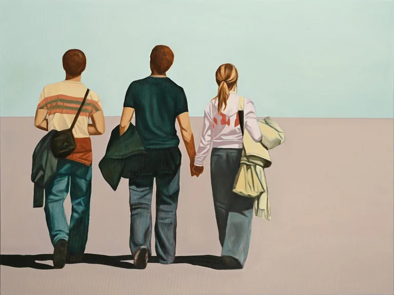 Ruth Bussmann — Ruth Bussmann, Passanten 50, 2025, Öl auf Leinwand, 120x160cm Preis auf Anfrage