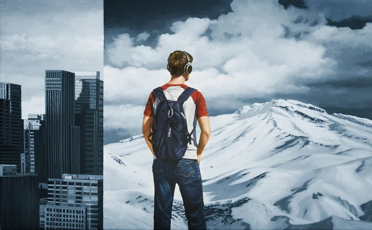 White horizon, Öl auf Leinwand, 2026, 50 × 80 cm
