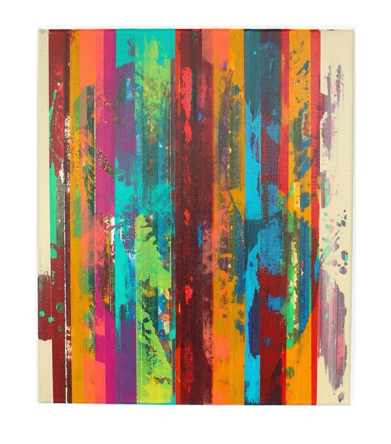 Ruri Matsumoto — Ruri Matsumoto Broken Line removed colors transparent red 2025, Acryl on canvas, 60x50cm.jpg SOLD