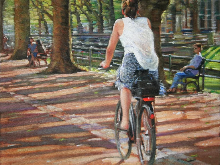 ZHOU, Xin — Zhou, Xin In the city (weißes Top) 30x40cm, Öl auf Leinwand. Preis auf Anfrage
