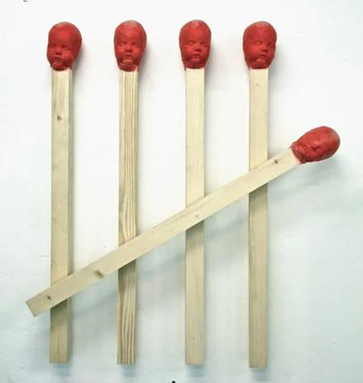 Wolfgang Stiller — Wolfgang Stiller Matchstickmen, wood, polyurethane, paint, Auflage 3, Länge je 100 cm