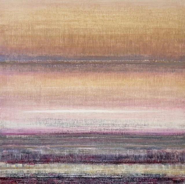 Bruno Kurz — Bruno Kurz, Ganga twilight 1, 100 x 100 cm, Acryl, Öl auf Leinwand, Preis auf Anfrage