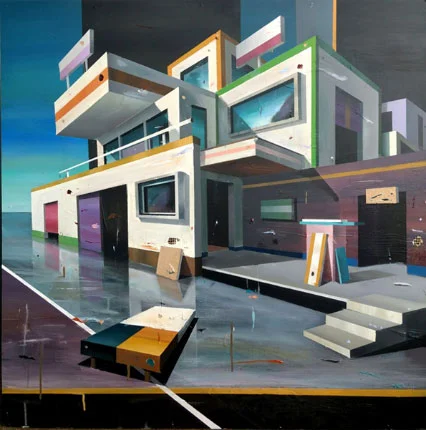 Igor Taritaš — Igor Taritaš, Villa 2, acrylic on wood, 100 x 100 cm