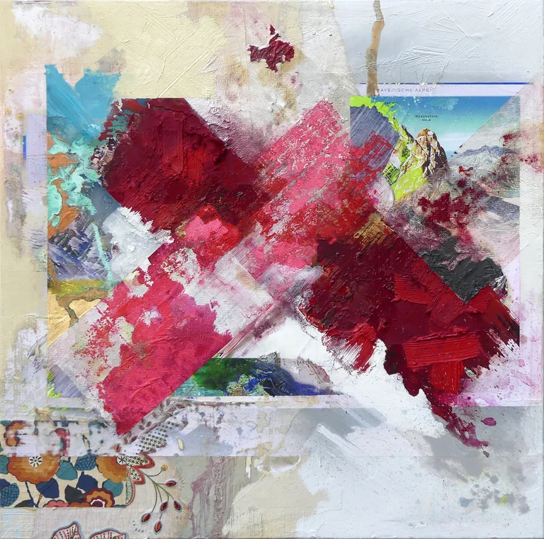 Peter Vahlefeld — Peter Vahlefeld Media Landscape (Mountains), 2024, mixed media on canvas, 120x120cm price on request