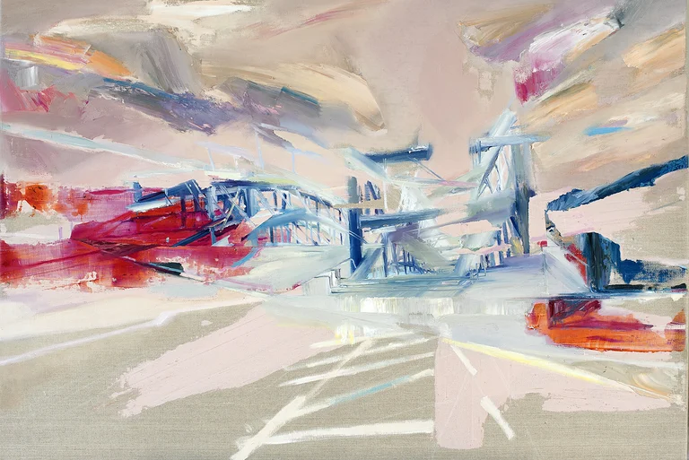 Helen Shulkin — Elbbruecken 5, Oil on Canvas, 65x95cm, Shulkin 2021 Preis auf Anfrage