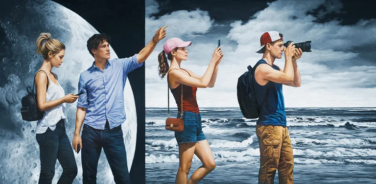 Tides, Öl auf Leinwand, 2026, 120 × 240 cm