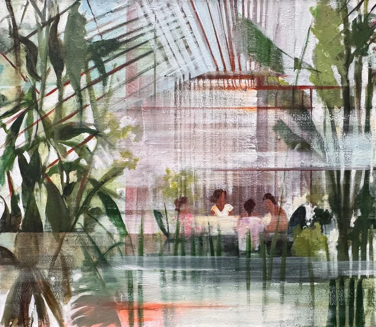 Mahssa Askari, Tropical, 2026, Mixed Media on canvas, 120 × 100 cm
