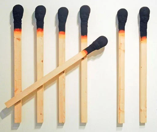 Wolfgang Stiller — Wolfgang Stiller Matchstickmen, wood, polyurethane, paint, Länge je 100 cm