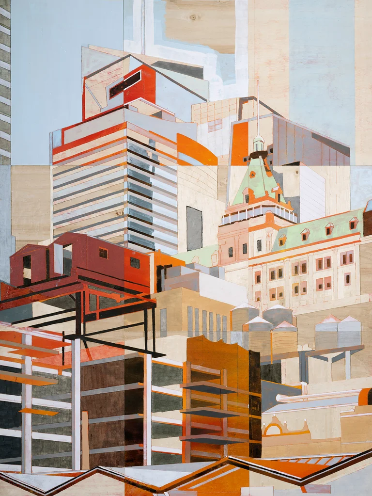 Detlef Waschkau — Detlef Waschkau, NYC Mix, Pigment on wood, 159x120x5cm Preis auf Anfrage
