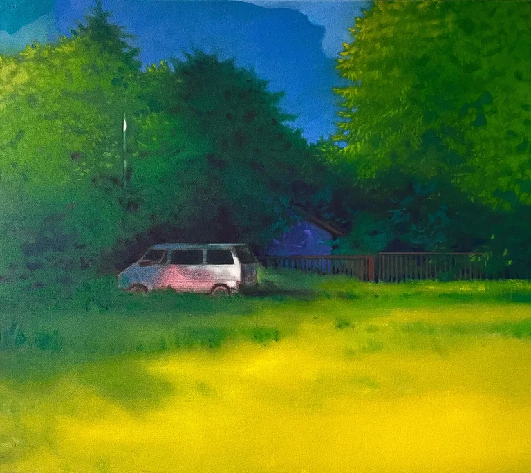 Thomas Geyer — Thomas Geyer, weekend property, egg tempera on canvas, 70x80cm price on request
